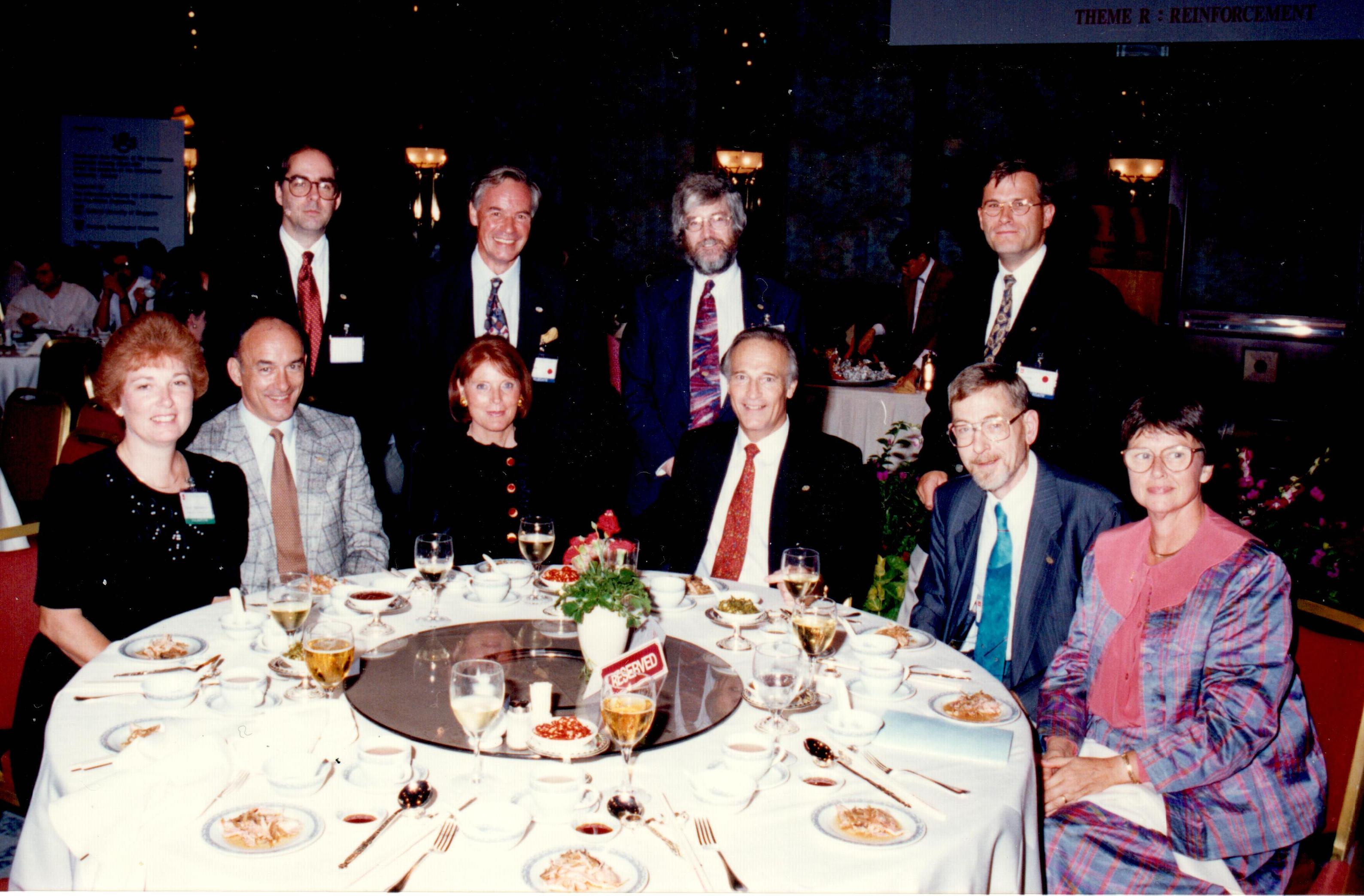 (6) 5th ICG, Singapore, seated, Stevenson and wife, Giroud and wife and den Hoedt and wife, standing, Bathurst, Jones, Rowe and Voskamp